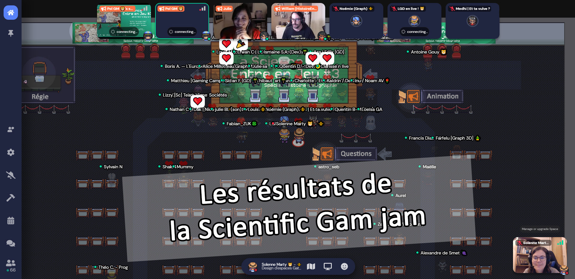 Annonce des résultats de la Scientific Game Jam