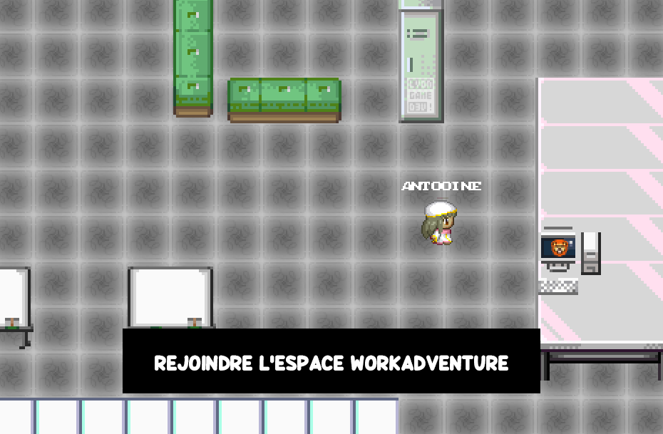 Screenshot de l'espace Workadventure
